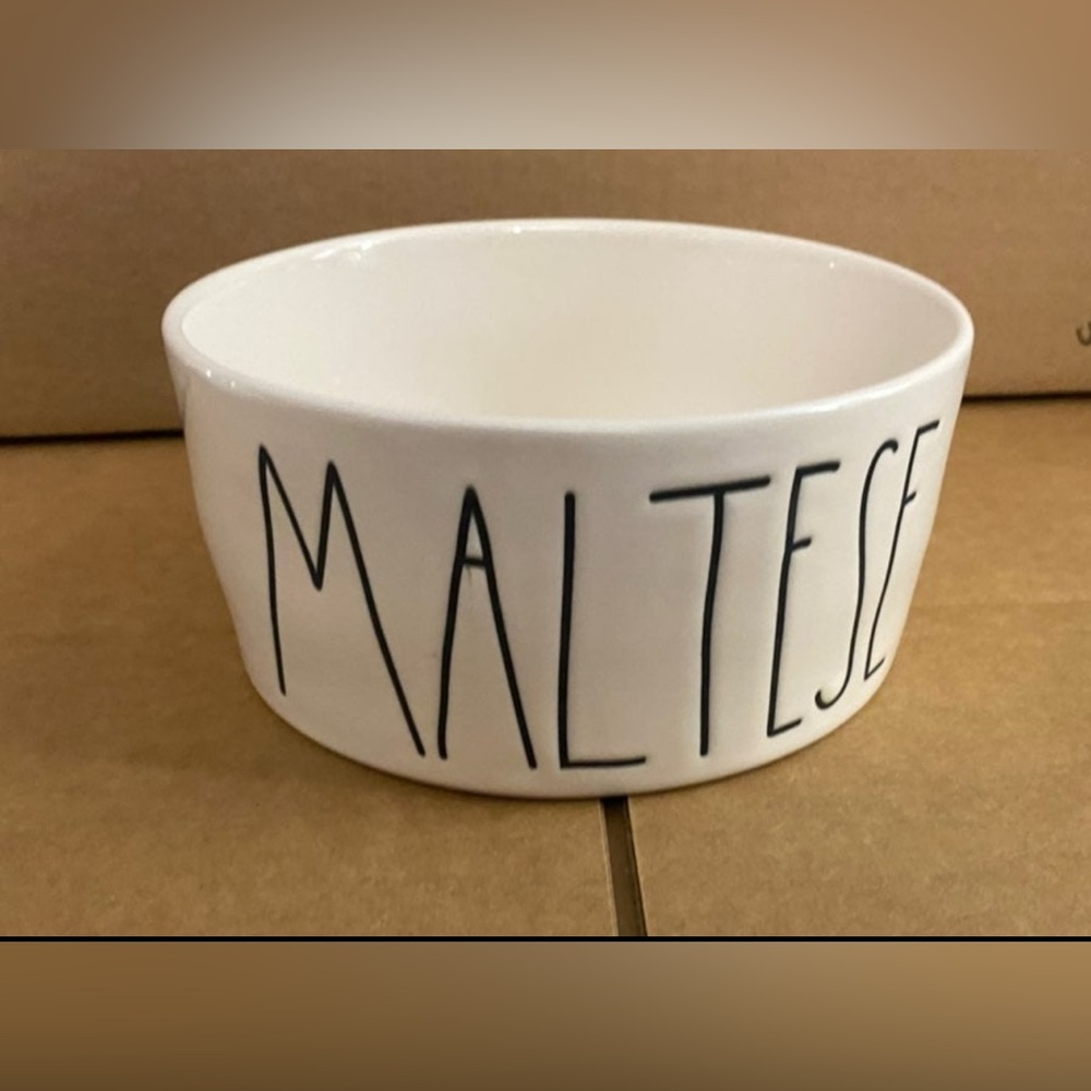 Rae Dunn pet bowl - MALTESE New never used - 6”